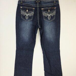 Angels Boot Cut Size 10 Womens 32 Inch Inseam Blue Denim Logo 5 Pocket Jeans